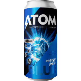 Срочный товар! Напиток энергетический «Atom» Blue, 0.45 л