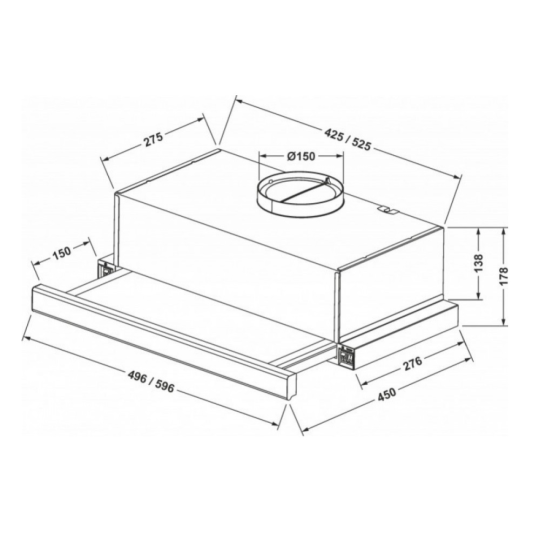 Вытяжка кухонная «ZorG Technology» Kleo (TL) 700 50 black