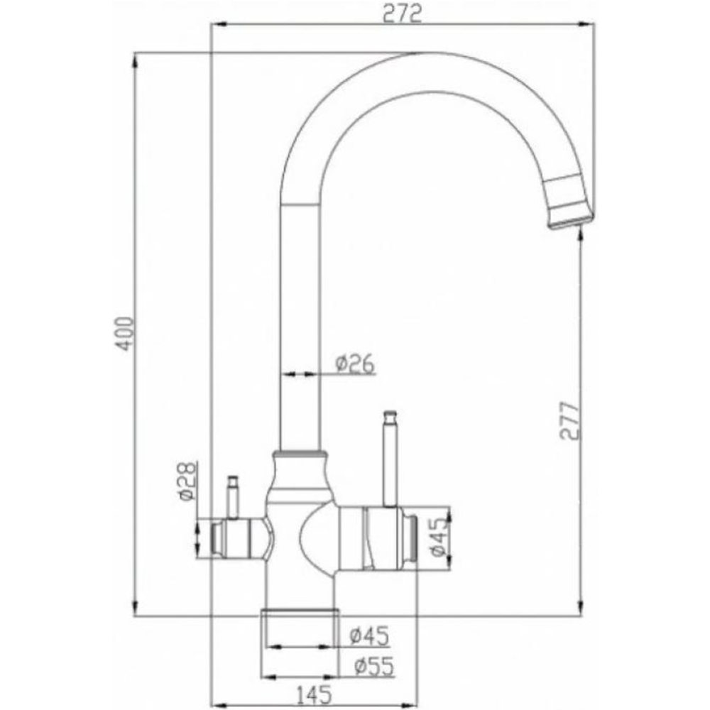 Смеситель «Zorg Sanitary» Steel Hammer, SH 763 бронза