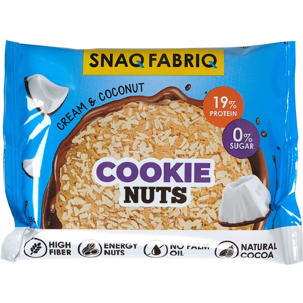 Протеиновое печенье «Snaq Fabriq» со сливками и кокосом, 35 г #0