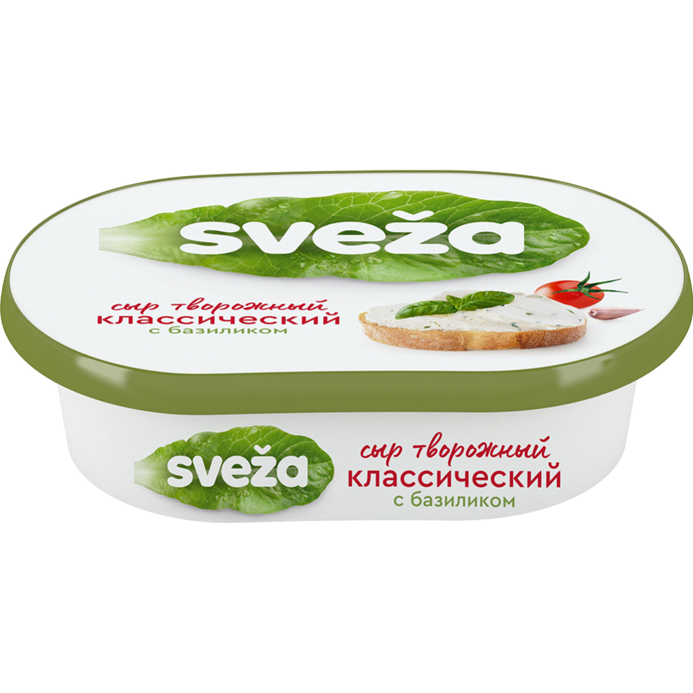 Сыр творожный «Sveza» базилик, чеснок и петрушка, 60%, 150 г #0