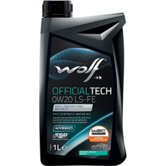 Масло моторное «Wolf» OfficialTech, 0W20, LS-FE, 65631/1, 1 л