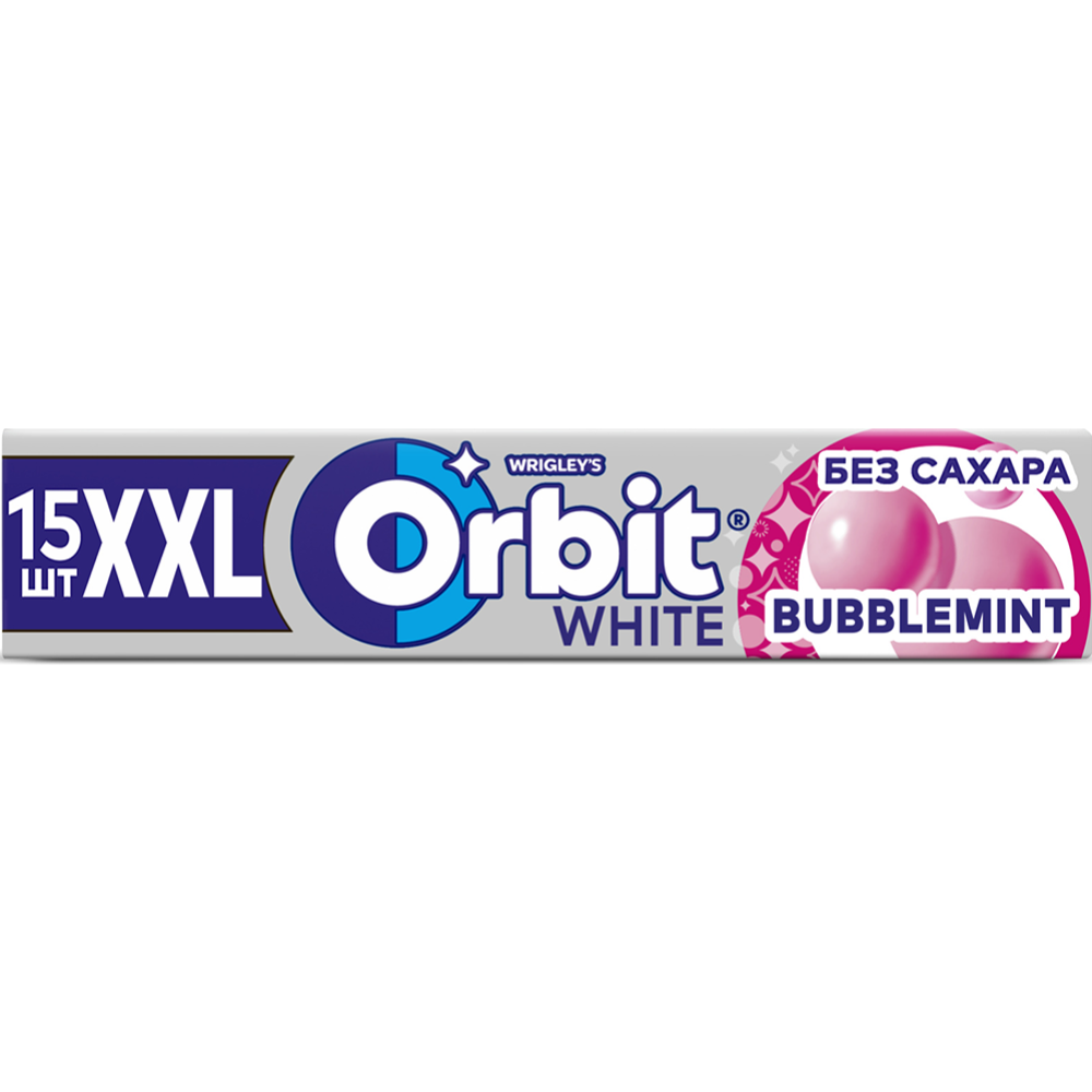 Же­ва­тель­ная ре­зин­ка «Orbit» бе­ло­снеж­ный bubblemint XXL, 20.4 г