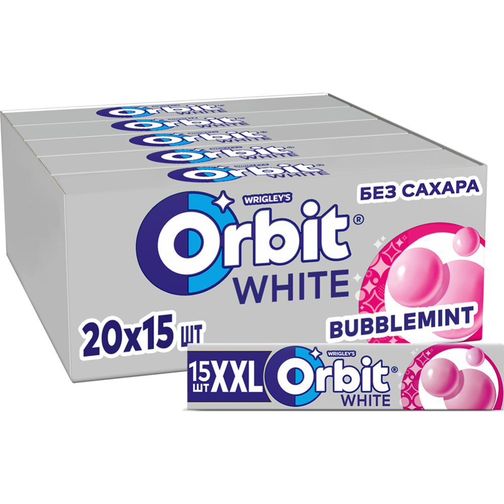 Жевательная резинка «Orbit» белоснежный bubblemint XXL, 20.4 г #1