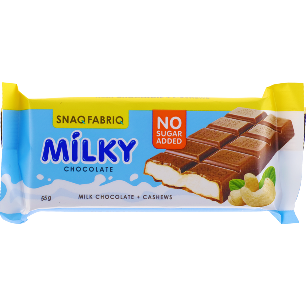 Шоколад молочный «Snaq Fabriq» с молочно-ореховой пастой, 55 г #0