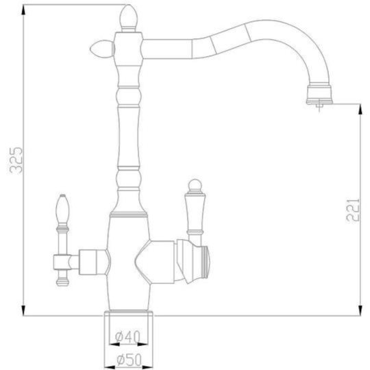 Смеситель «Zorg Sanitary» Steel Hammer, SH 812 бронза