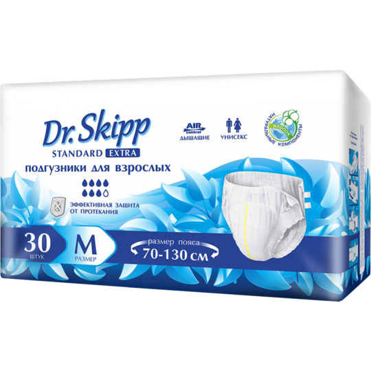 Подгузники для взрослых «Dr.Skipp» Standard Extra, размер M, 30 шт