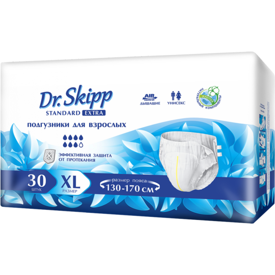 Подгузники для взрослых «Dr.Skipp» Standard Extra, размер XL, 30 шт