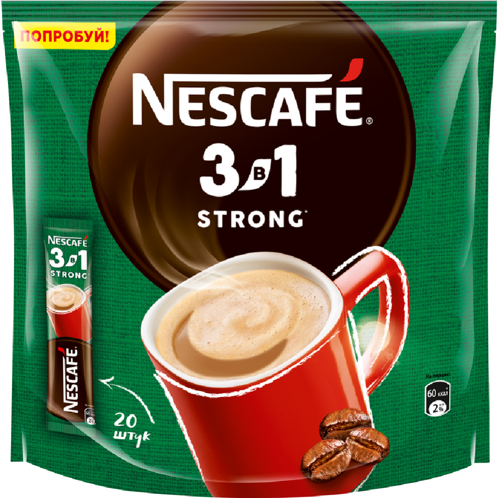 Уп. Кофейный напиток растворимый «Nescafe» 3 в 1 крепкий, 20х14.5 г #7