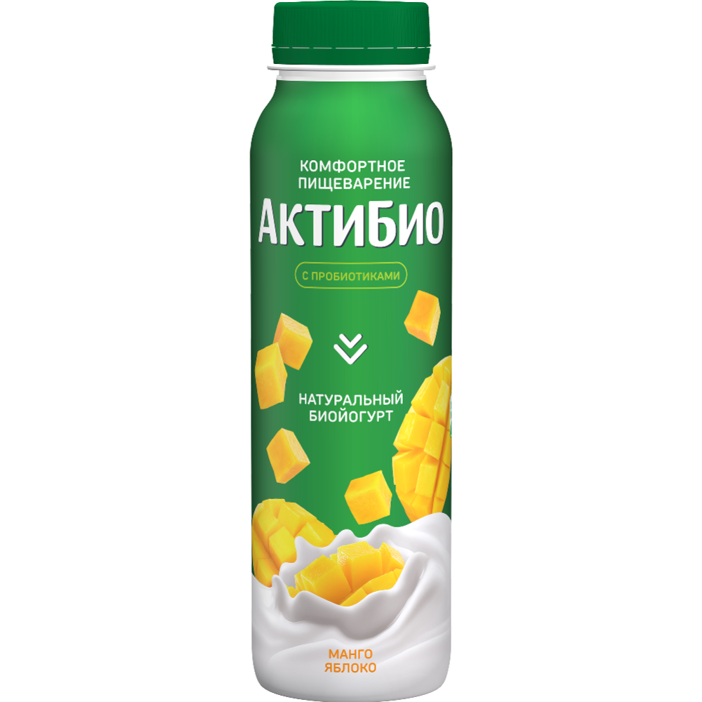 Биой­о­гурт «Ак­ти­Био» с манго и яб­ло­ком, 1.5%, 260 г