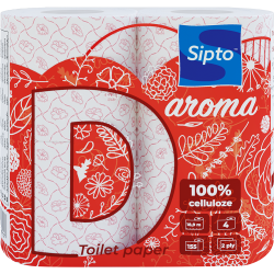 Бумага туа­лет­ная «Sipto» Deco Aroma, с аро­ма­том клуб­ни­ки, 4 рулона