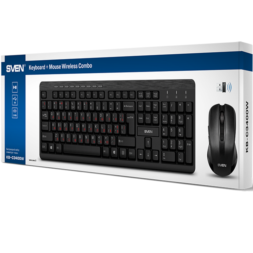 Набор клавиатура+мышь «Sven» KB-C3400W