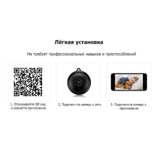 Мини IP-камера наблюдения Видеоняня WiFi Smart Net Camera