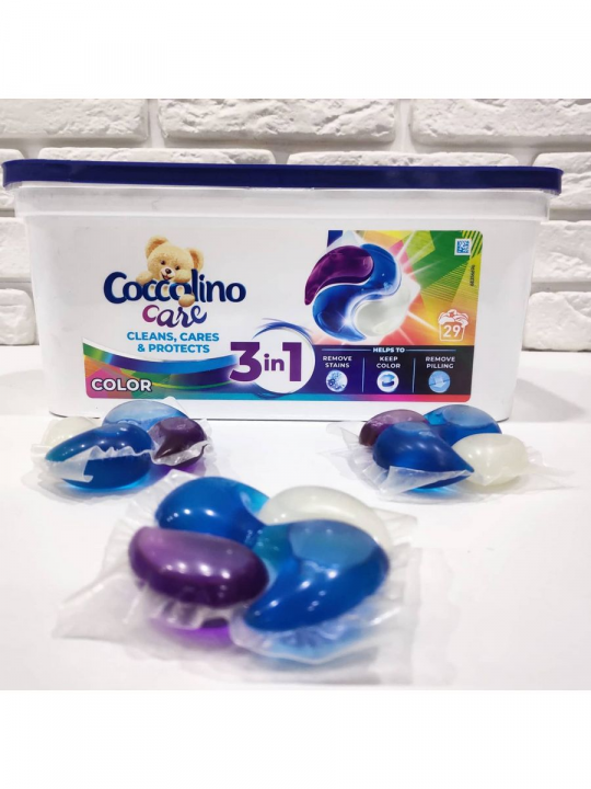 Капсулы для стирки COCCOLINO для цветного белья 29шт