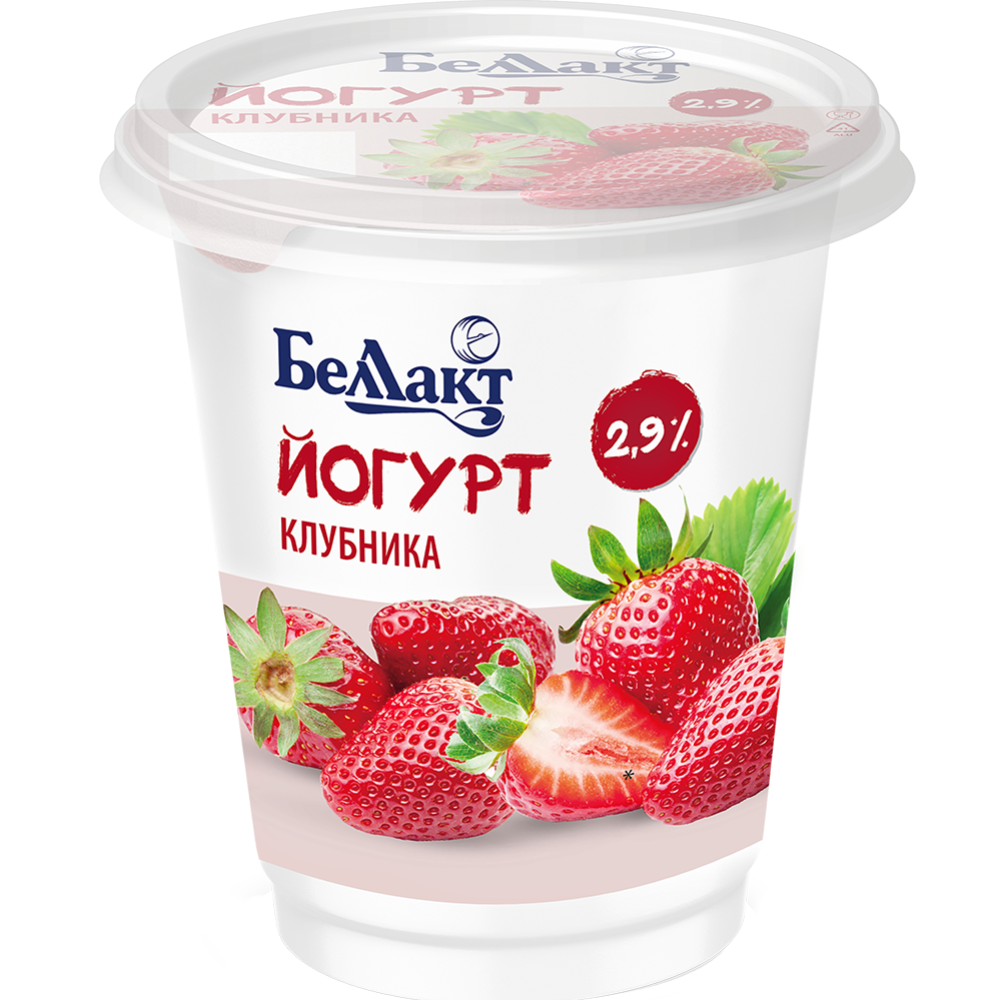 Йогурт с фруктовым наполнителем «Беллакт» клубника, 2,9%, 380г #0