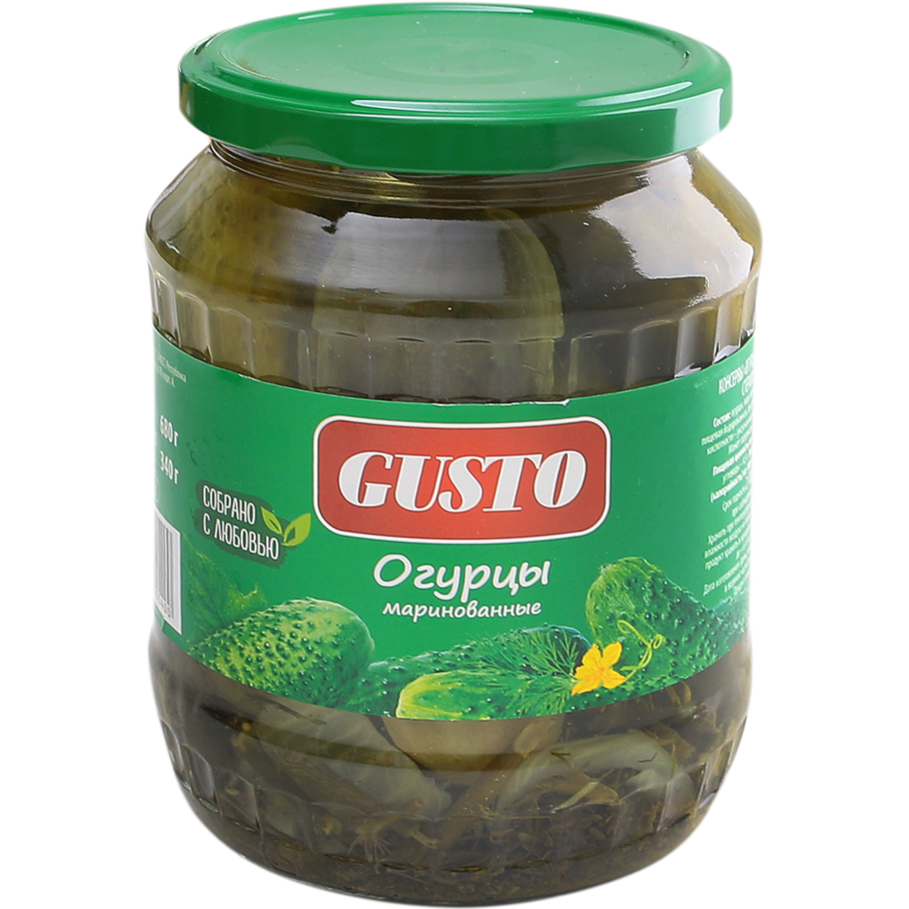 Огурцы консервированные «Gusto» маринованные, 680 г #0