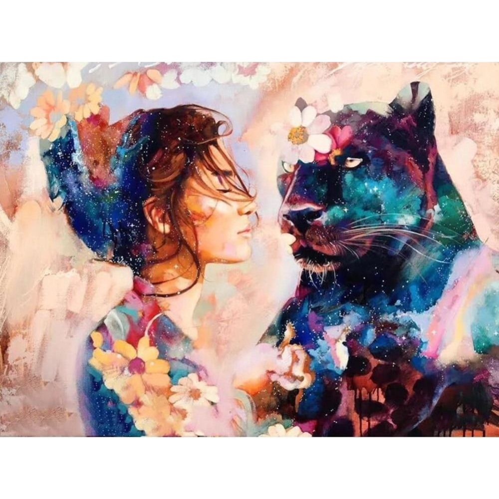 Картина по номерам «Colibri» Пантера и девушка, VA-3371, 40х50 см
