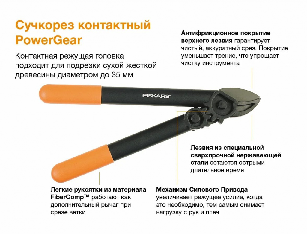 Сучкорез Fiskars контактный 400 мм 112170 (9617)