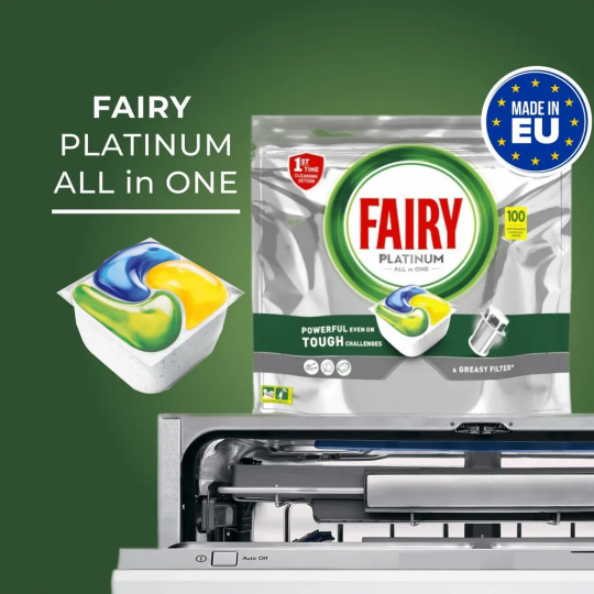 Кап­су­лы / таб­лет­ки для по­су­до­мо­еч­ных машин Fairy Platinum Все-В-1 / All-In-One 100 шт.