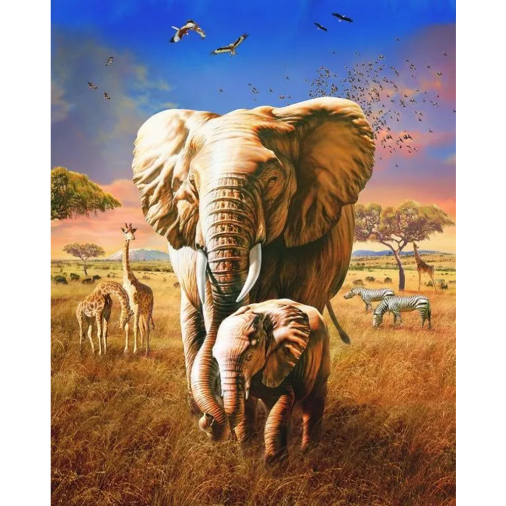 Картина по номерам «Colibri» Африканские слоны, VA-3746, 40х50 см