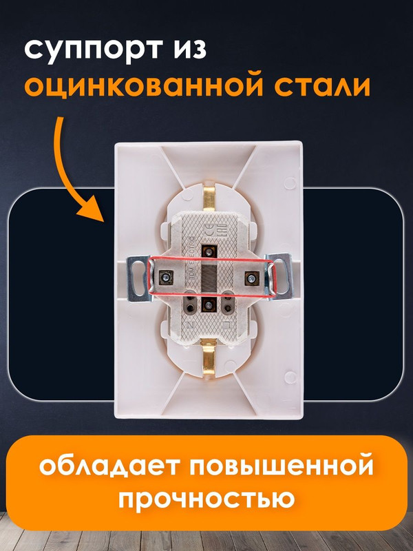 Розетка двойная 2П+З 16А 250В (3шт) белая "Таймыр" TDM SQ1814-0014(3)