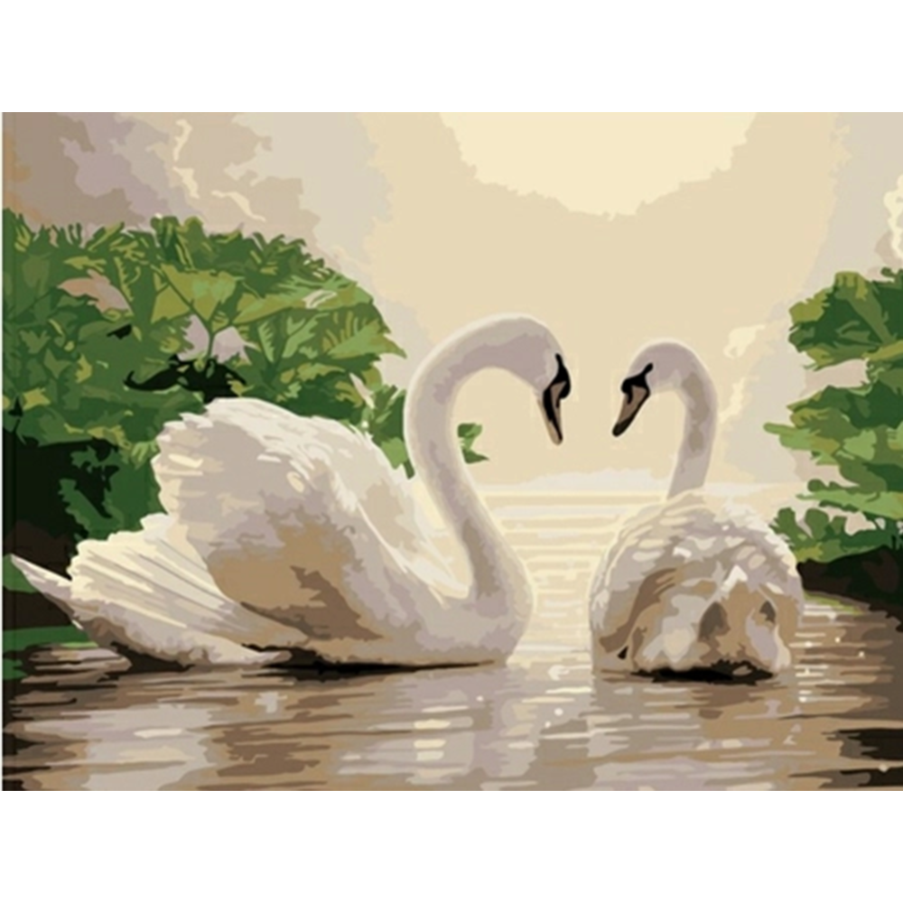 Картина по номерам «Школа талантов» Лебеди на тихом пруду, 7880880, 40х30 см