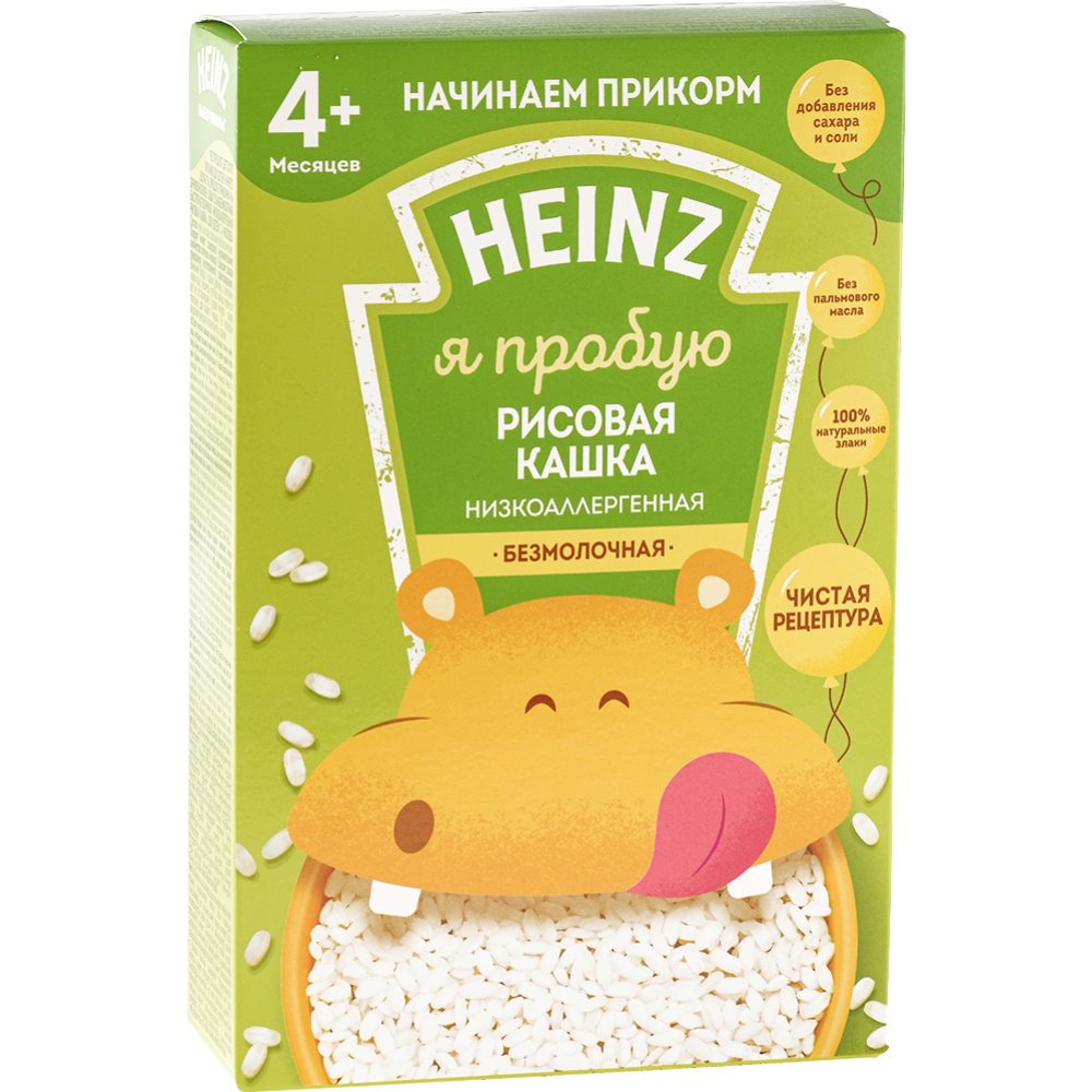 Каша сухая без­мо­лоч­ная «Heinz» ри­со­вая низ­ко­ал­лер­ген­ная, 160 г