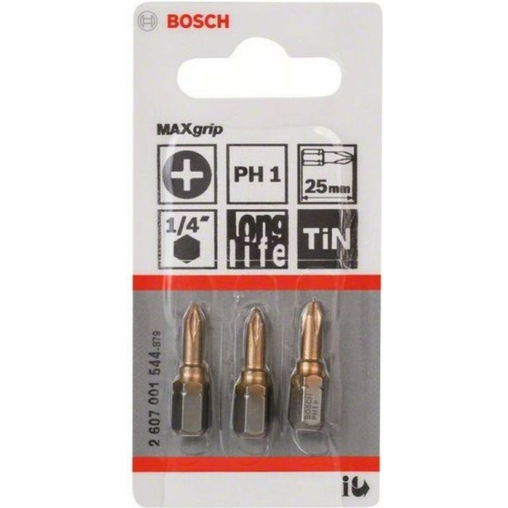 Набор бит «Bosch» PH1, 2607001544, 3шт