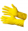 Перчатки хозяйственные латексные размер M, без х/б напыления, желтые, (3 пары/уп), Komfi
