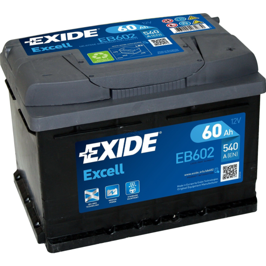 Аккумулятор автомобильный «Exide» Excell, 60Ah, EB602