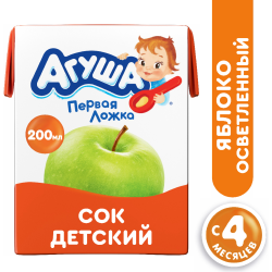 Сок дет­ский «А­гу­ша» яблоко, 200 мл