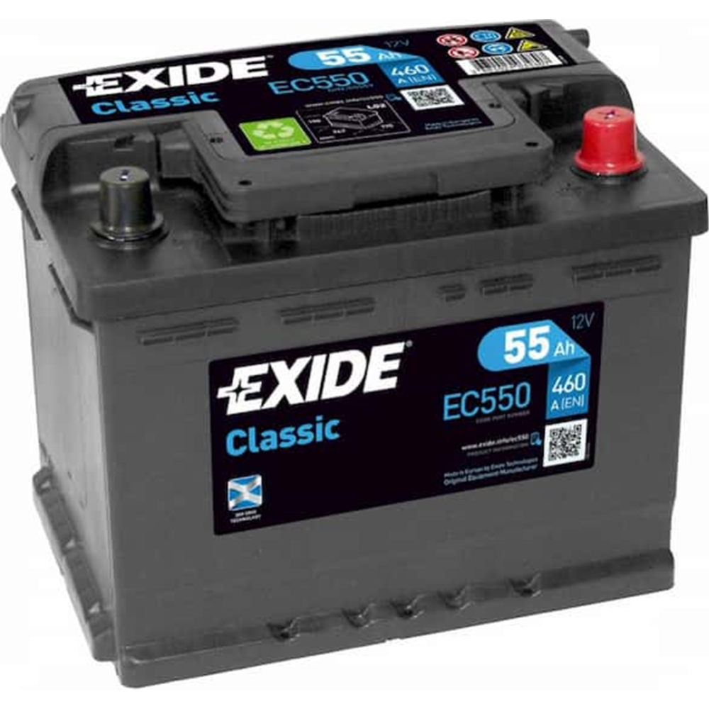 Аккумулятор автомобильный «Exide» Classic, 55Ah, EC550