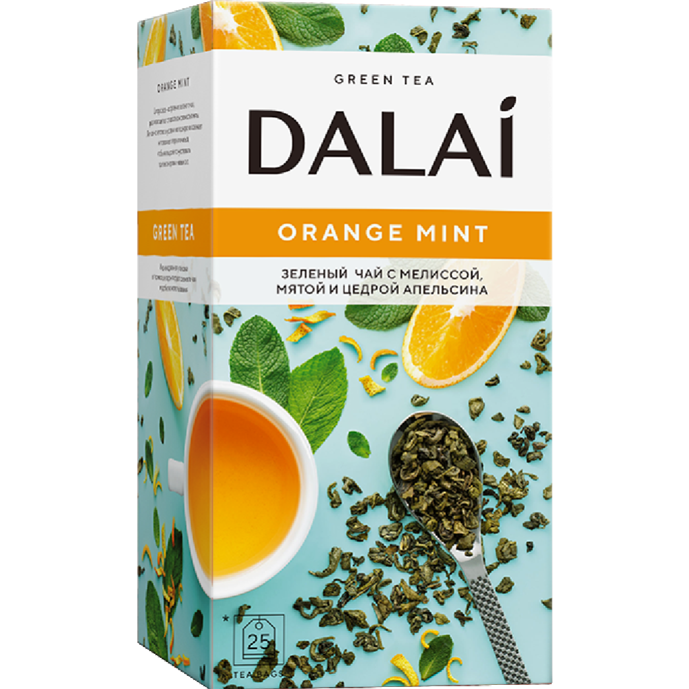 Чай «Dalai» Orange Mint, зе­ле­ный, 25х1.5 г
