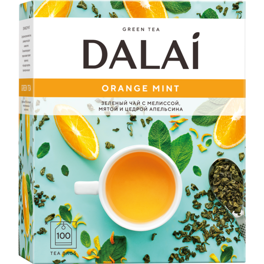 Чай «Dalai» Orange Mint, зеленый, 100х1.5 г