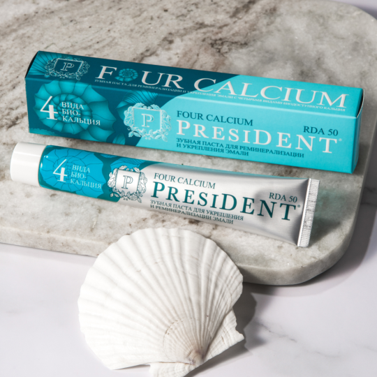 Паста зубная «President» Four Calcium, 75 г