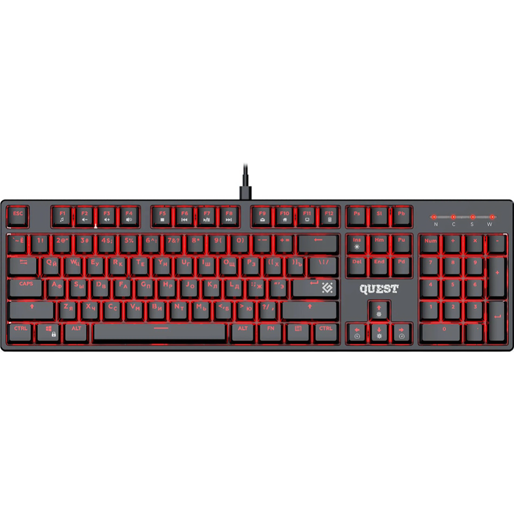 Клавиатура «Defender» Quest GK-596 RU, 45596, черный/красный