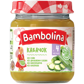 Пюре овощное «Bambolina» кабачок, 100 г