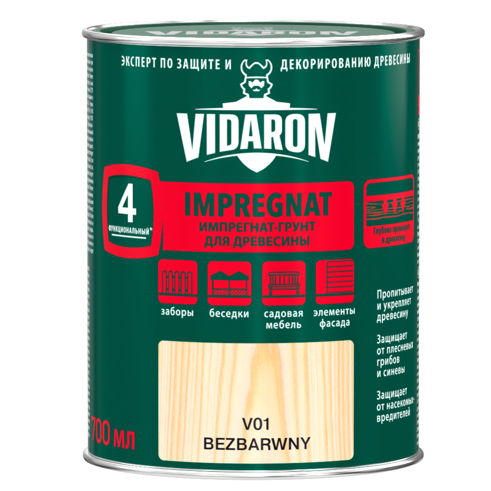 Защитно-декоративный состав «Vidaron» V01, бесцветная, 0.7 л