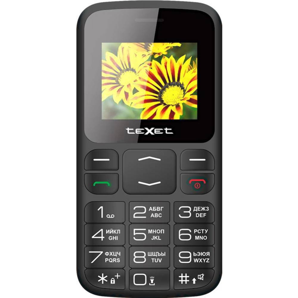 Мобильный телефон «Texet» TM-B208 +ЗУ WC-111, Black