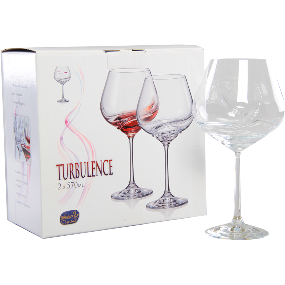Набор бокалов для вина «Bohemia Crystal» Turbulence, 2 шт, 570 мл