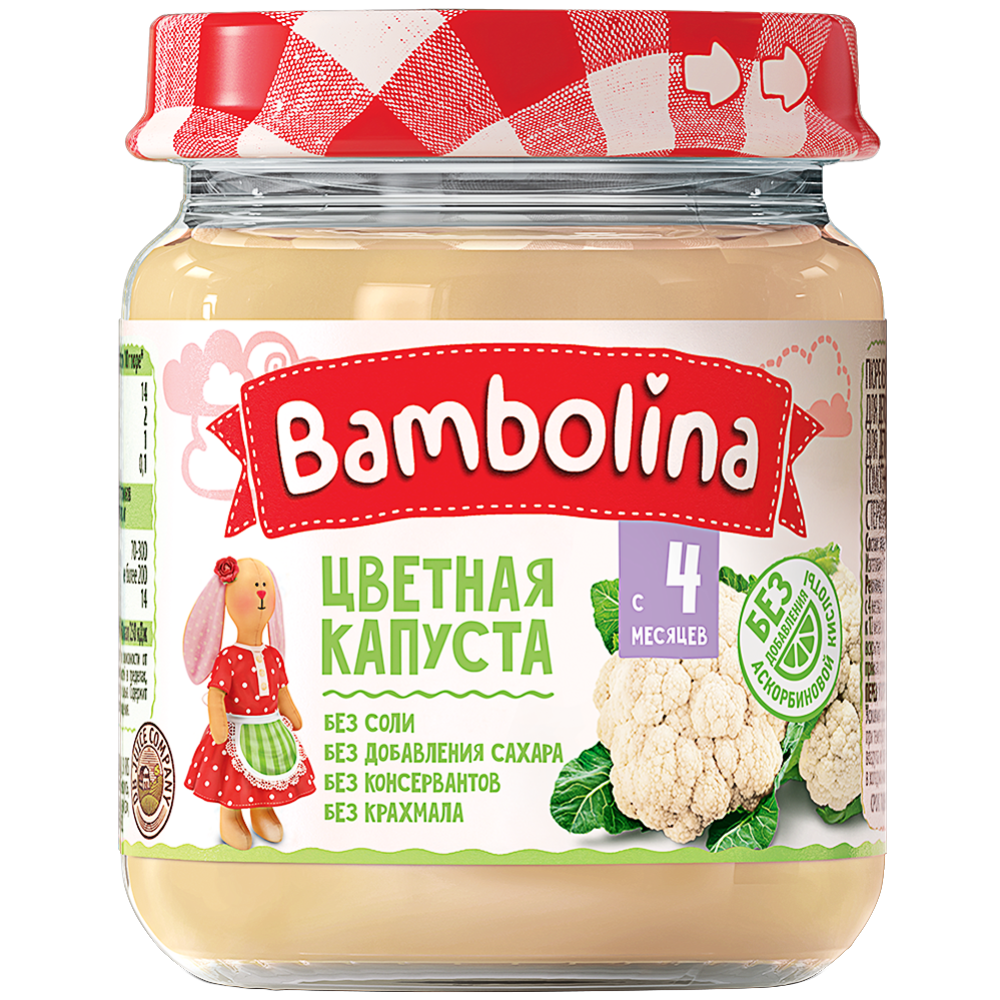 Пюре овощное «Bambolina» цветная капуста, 100 г