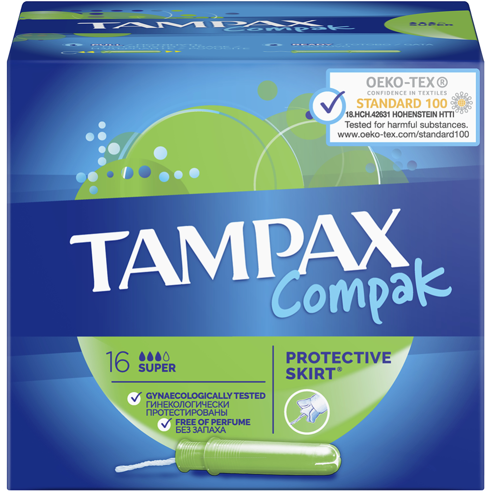 Тампоны женские «Tampax» Compak Super, с аппликатором, 16 шт   #8