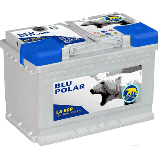 Аккумулятор автомобильный «Baren» Blu Polar 80Ah 730A, R+, 278x175x190, 7905630