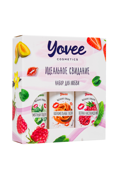 Набор гелей-смазок Yovee для любви, вкусовые (малина+мята+карамель), 3х50 мл