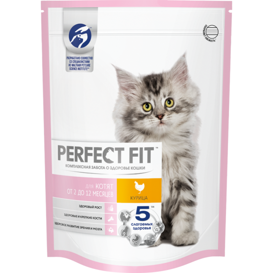 Корм для котят «Perfect Fit» до 12 месяцев, с курицей, 650 г