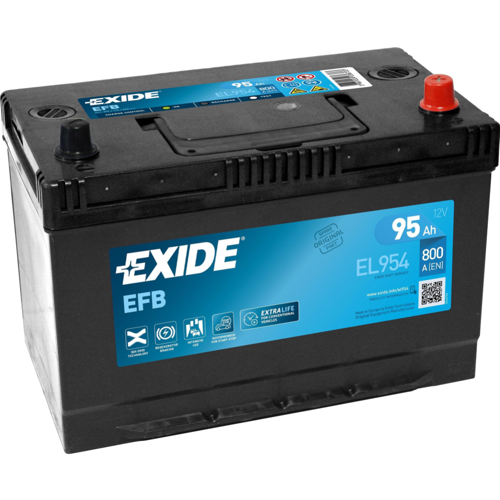 Аккумулятор автомобильный «Exide» EFB EL954 95Ah 800A, R+, 306x173x222, EL954