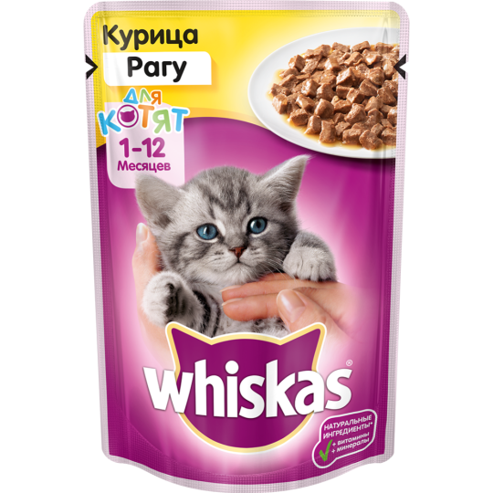 Корм для котят «Whiskas» рагу с курицей, 85 г