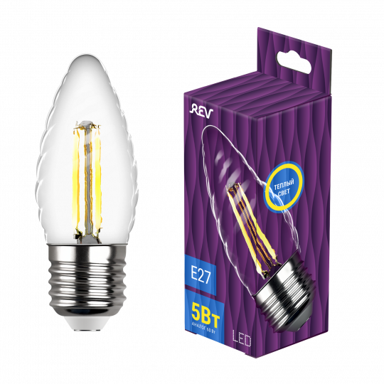 Лампа сд FILAMENT свеча витая TC37 E27 5W 32426 3