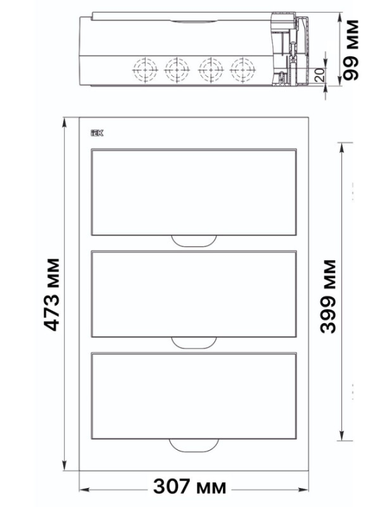 Корпус пластиковый ЩРН-П-36 черная прозрачная дверь IP41 GENERICA MKP12-N-36-41-G