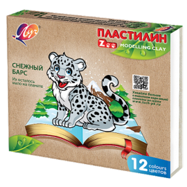 Пластилин «Луч» Zoo. Снежный барс, 12 цветов